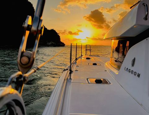 Sunset from the side deck