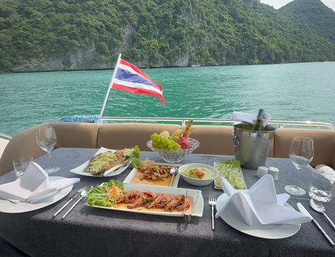 Lunch served on the aft deck
