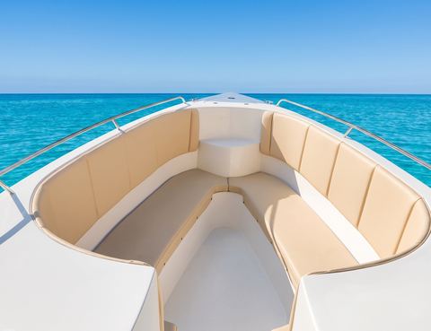 The bow lounge, seating for the whole party