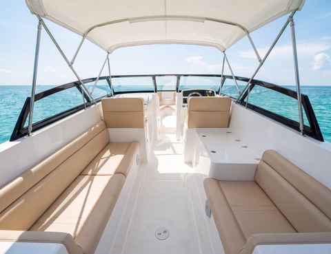 Looking forward from the stern